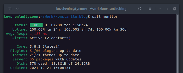 Sail Monitor Status